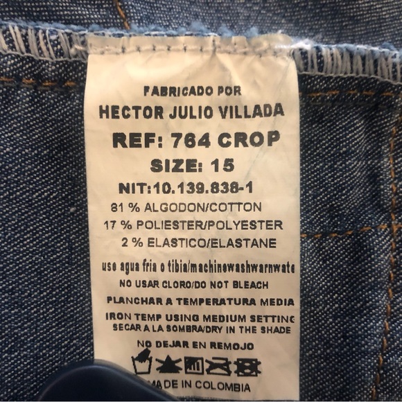 Y2K Curvify Size 15 Brazilian Butt-Lift Dark Wash Denim Cropped Jeans Capris - Picture 11 of 16
